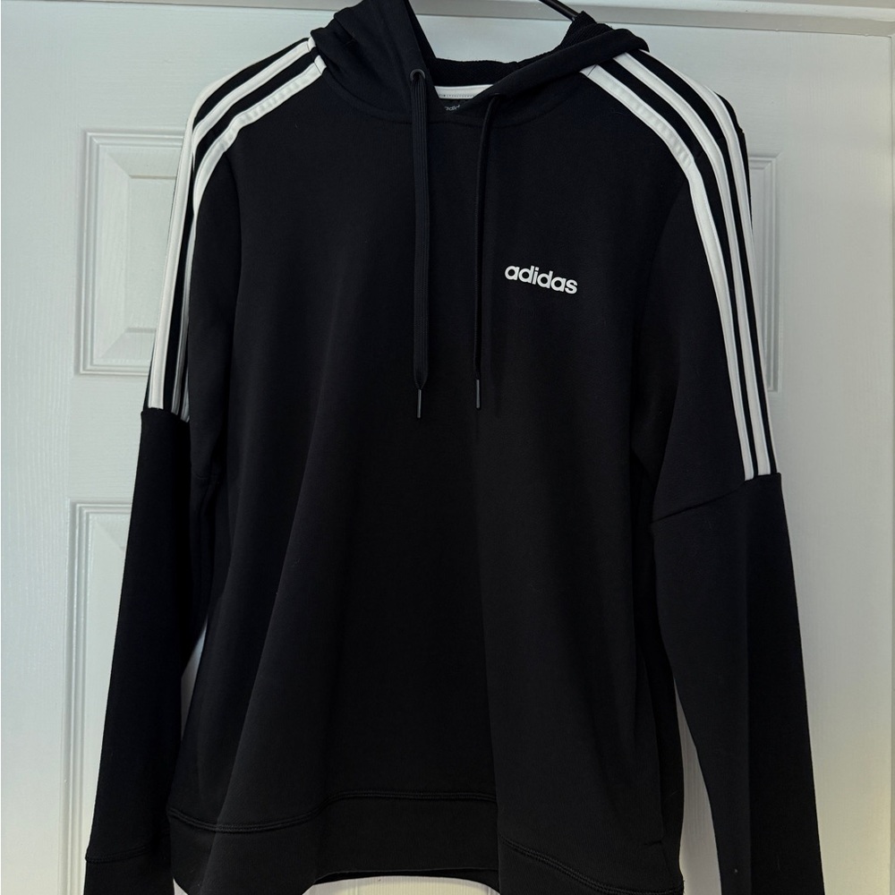 Adidas Black and White Men's Hoodie